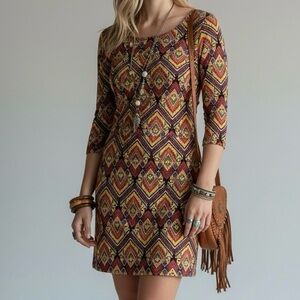 Women's Bohemian Style Tribal Pattern Dress